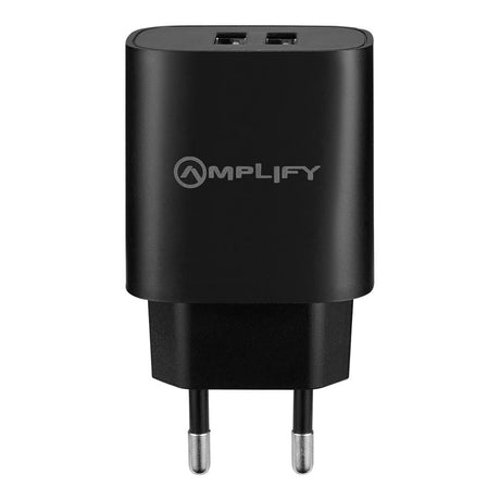 Amplify Dual Type-A Wall Charger Black AMP-8039-BK(V1)