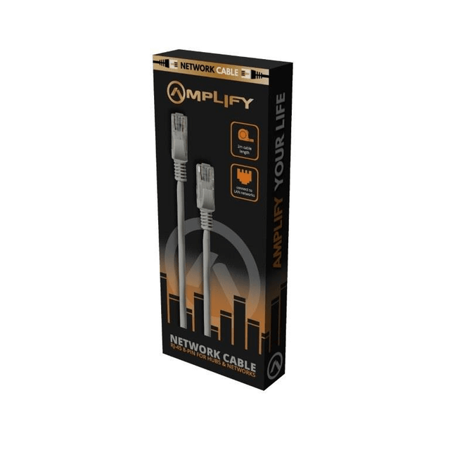 Amplify 2m RJ45 CAT5e Network Cable - Grey AMP6013/GR