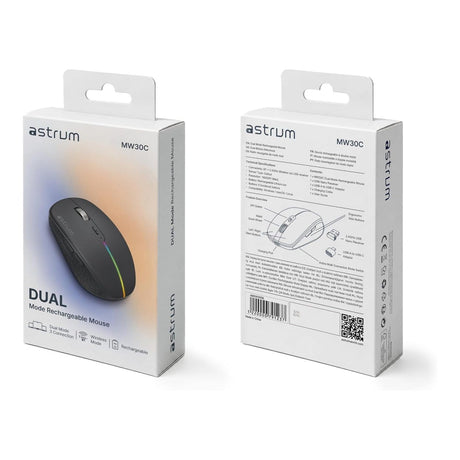Astrum MW30C Tri-Mode Wireless Bluetooth Mouse Black AMSW30RB