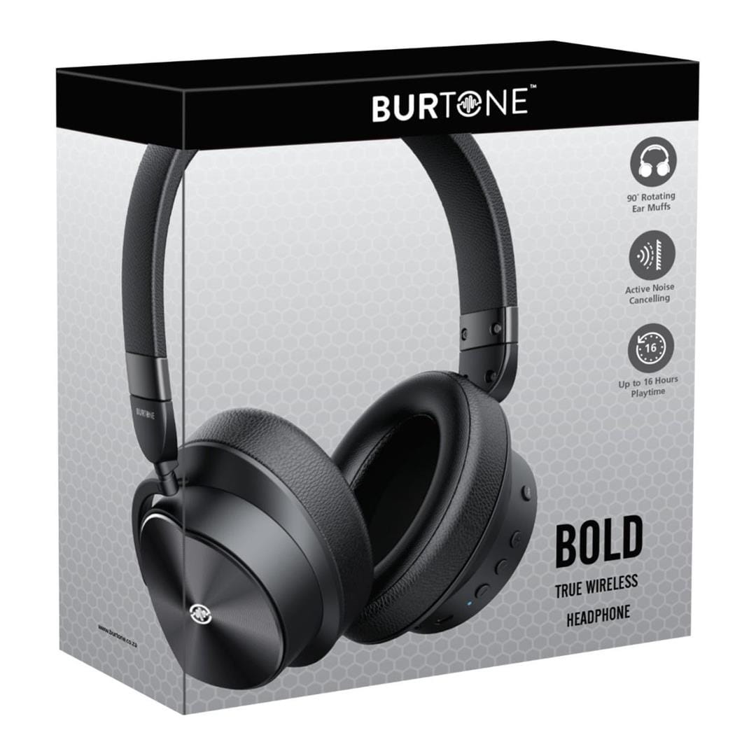 Burtone Bold ANC Bluetooth Wireless Headset Black ANCHEAD-BK