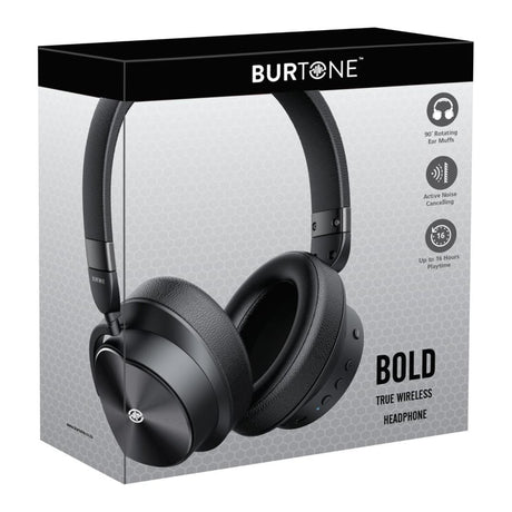 Burtone Bold ANC Bluetooth Wireless Headset Black ANCHEAD-BK