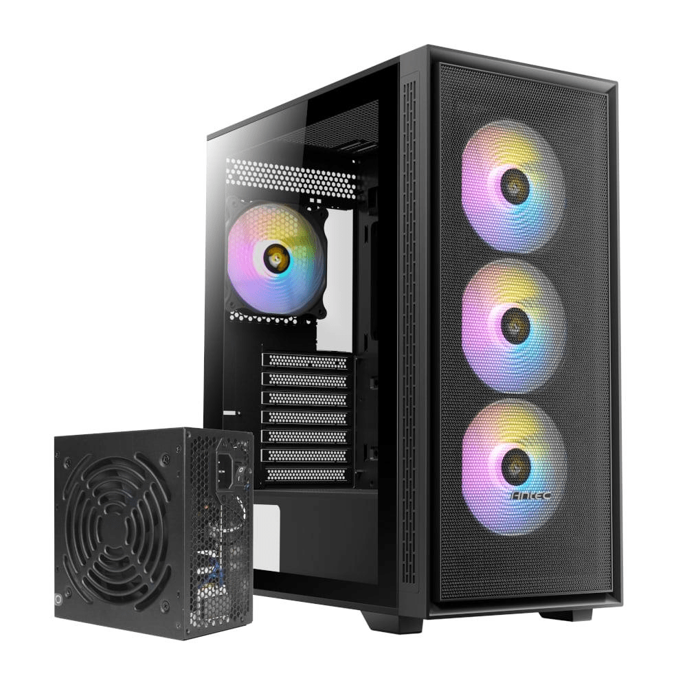 Antec AX81 Elite ATX ARGB Mid-Tower Gaming PC Case with ATOM B550 550W
