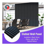 Parrot 600x2400mm Slatted Wall Panel Black Wood AP0624BW