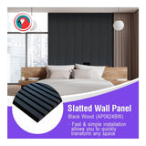 Parrot 600x2400mm Slatted Wall Panel Black Wood AP0624BW
