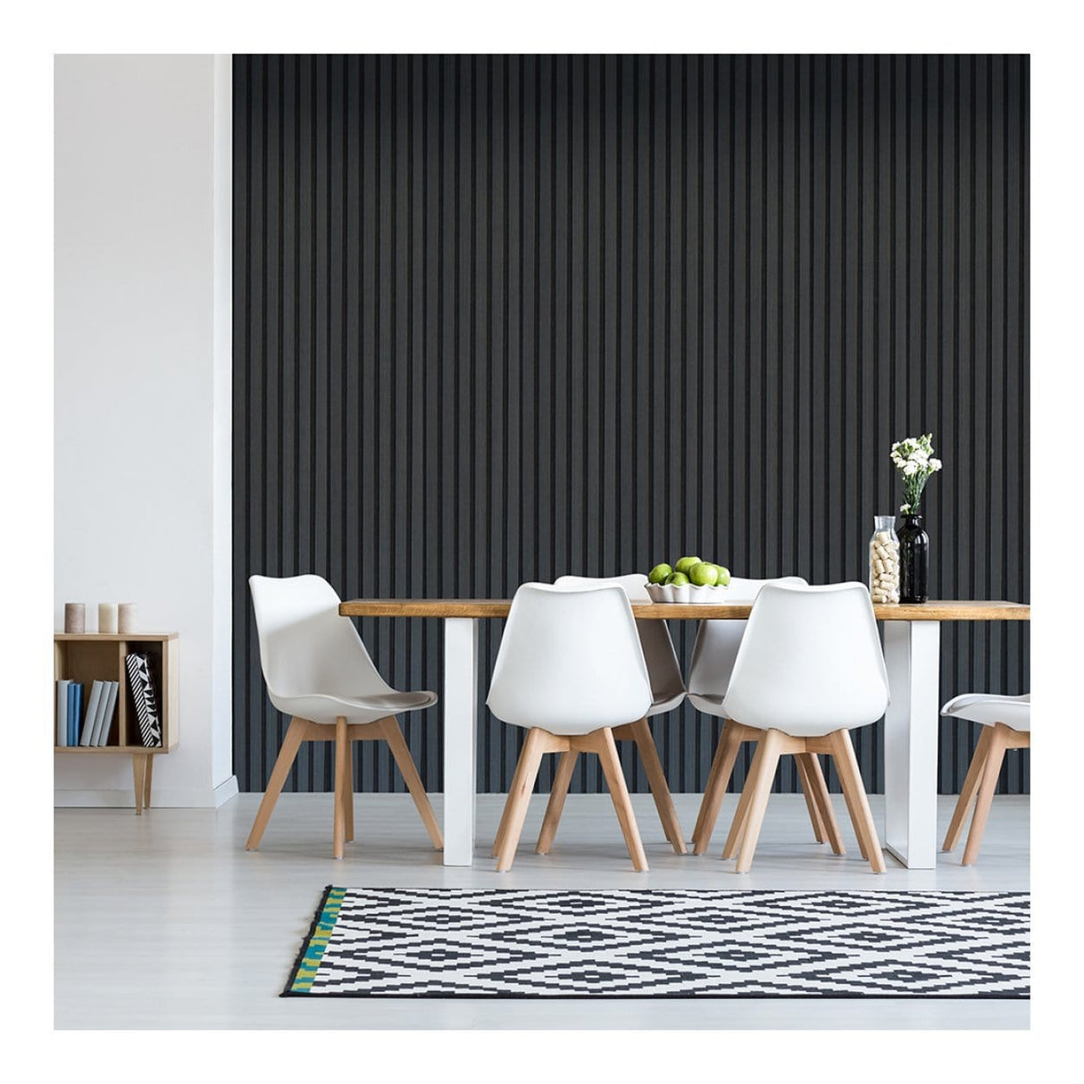 Parrot 600x2400mm Slatted Wall Panel Black Wood AP0624BW