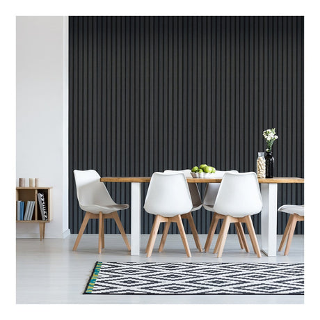 Parrot 600x2400mm Slatted Wall Panel Black Wood AP0624BW