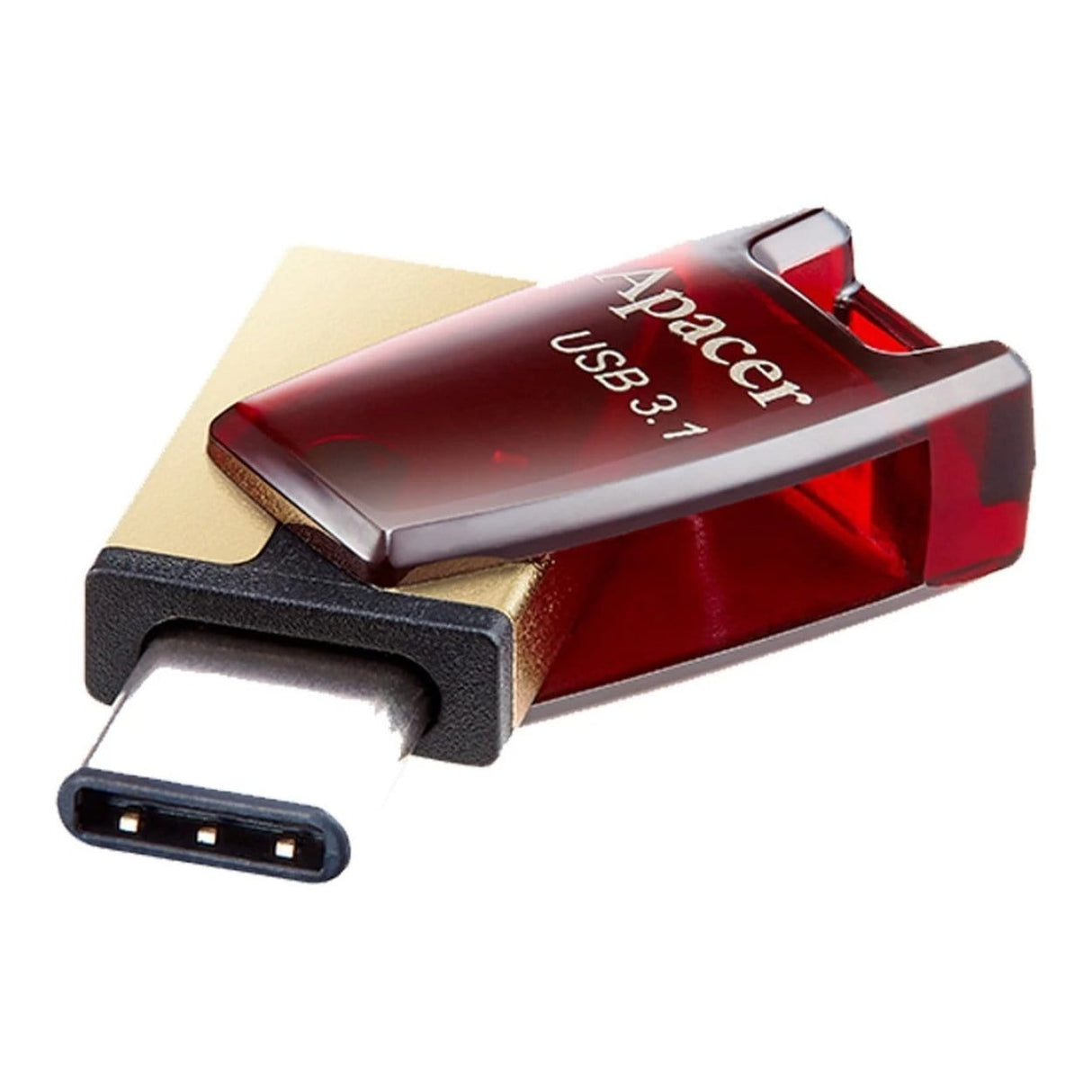 Apacer AH180 32GB USB 3.1 Type-C to Type-A OTG Pen Drive Gold Red AP32GAH180R-1