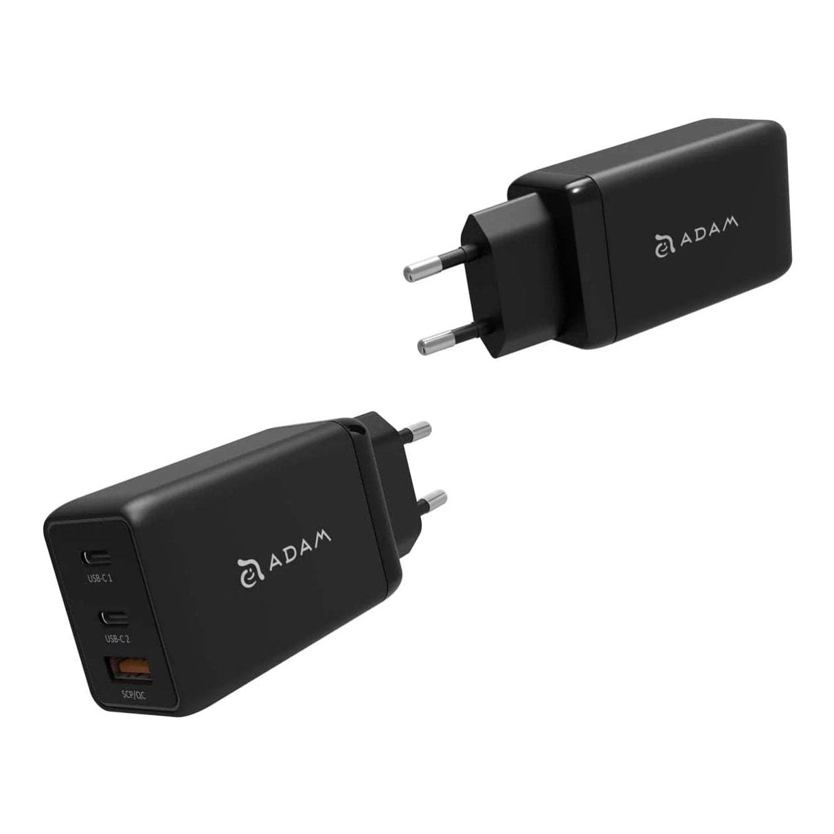 Adam Elements OMNIA F6 3-in-1 65W Wall Charger with Type-C Cable 2m Black APAADF6EUBK