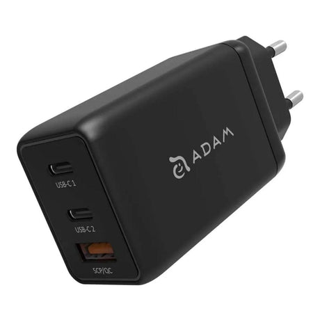 Adam Elements OMNIA F6 3-in-1 65W Wall Charger with Type-C Cable 2m Black APAADF6EUBK