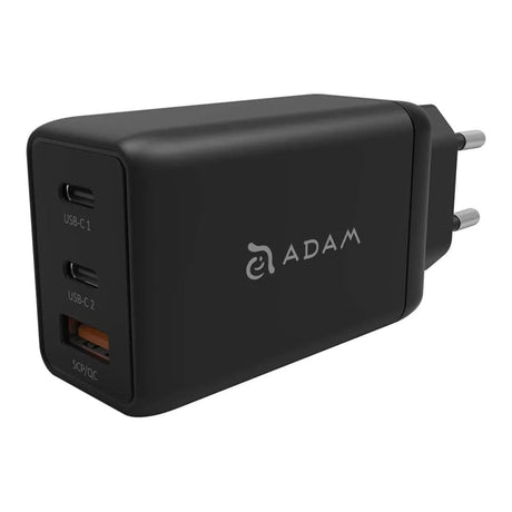 Adam Elements OMNIA F6 3-in-1 65W Wall Charger with Type-C Cable 2m Black APAADF6EUBK