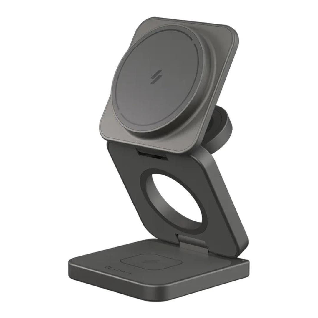 Adam Elements Mag 3 Ultra Qi2 3-in-1 Foldable Charging Station - Space Grey APAADMAG3ULGY