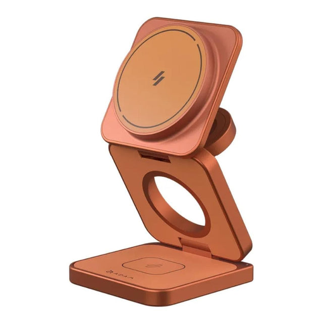 Adam Elements Mag 3 Ultra Qi2 3-in-1 Foldable Charging Station - Orange APAADMAG3ULOR
