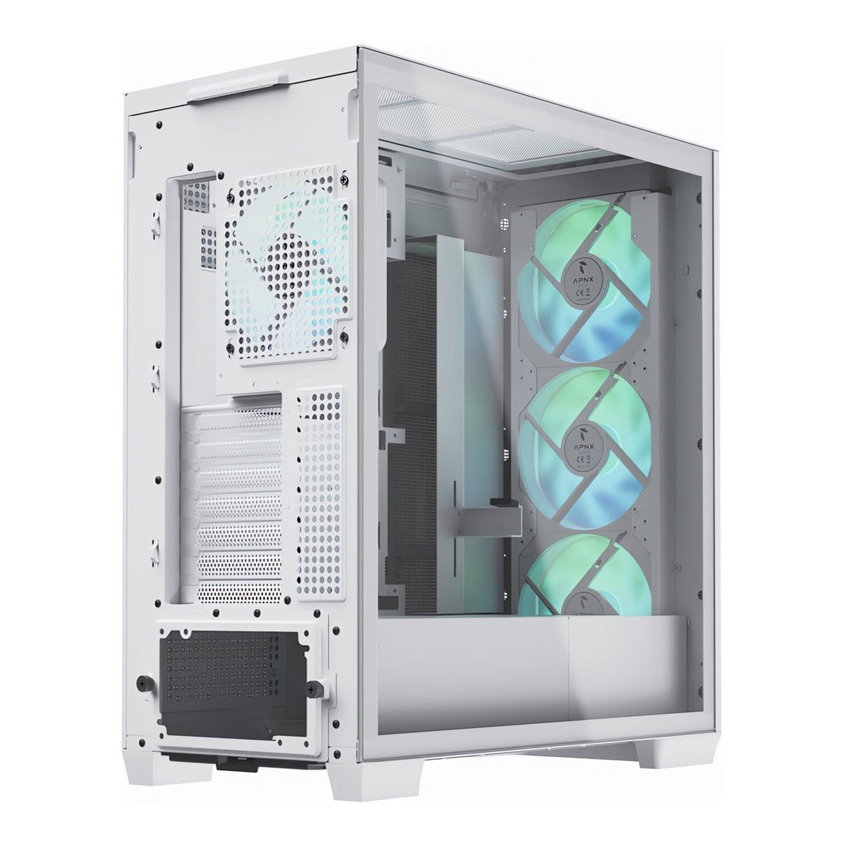 APNX C1-R Premium ATX Mid-Tower PC Case White APCM-CR01243.21