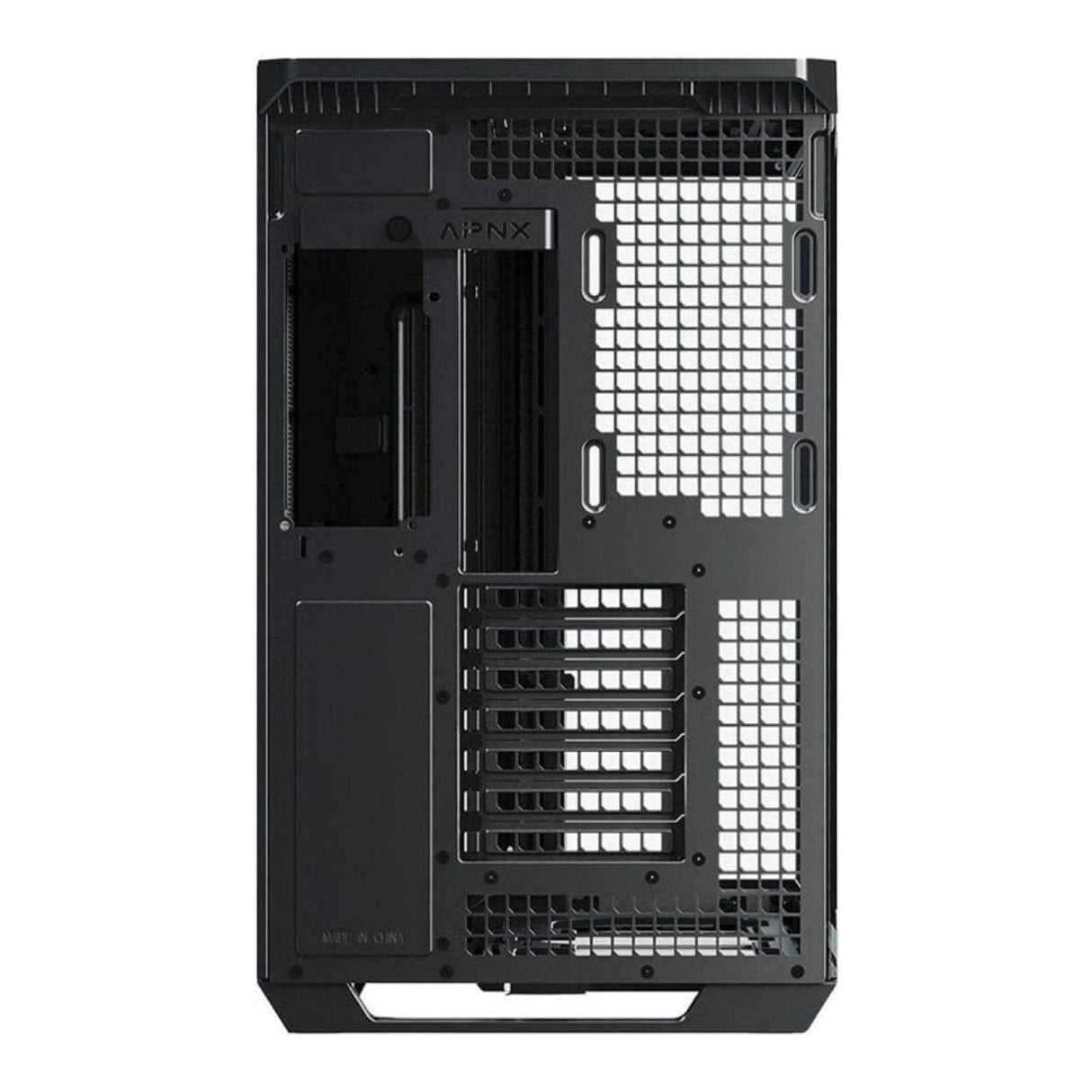 APNX V1 Dual-Chamber Mid-Tower ATX Gaming PC Case - Black/Wood APCM-VI01103.11