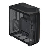 APNX V1 Dual-Chamber Mid-Tower ATX Gaming PC Case - Black/Wood APCM-VI01103.11