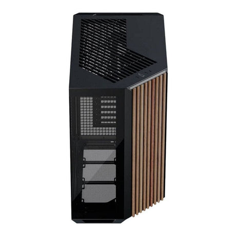 APNX V1 Dual-Chamber Mid-Tower ATX Gaming PC Case - Black/Wood APCM-VI01103.11