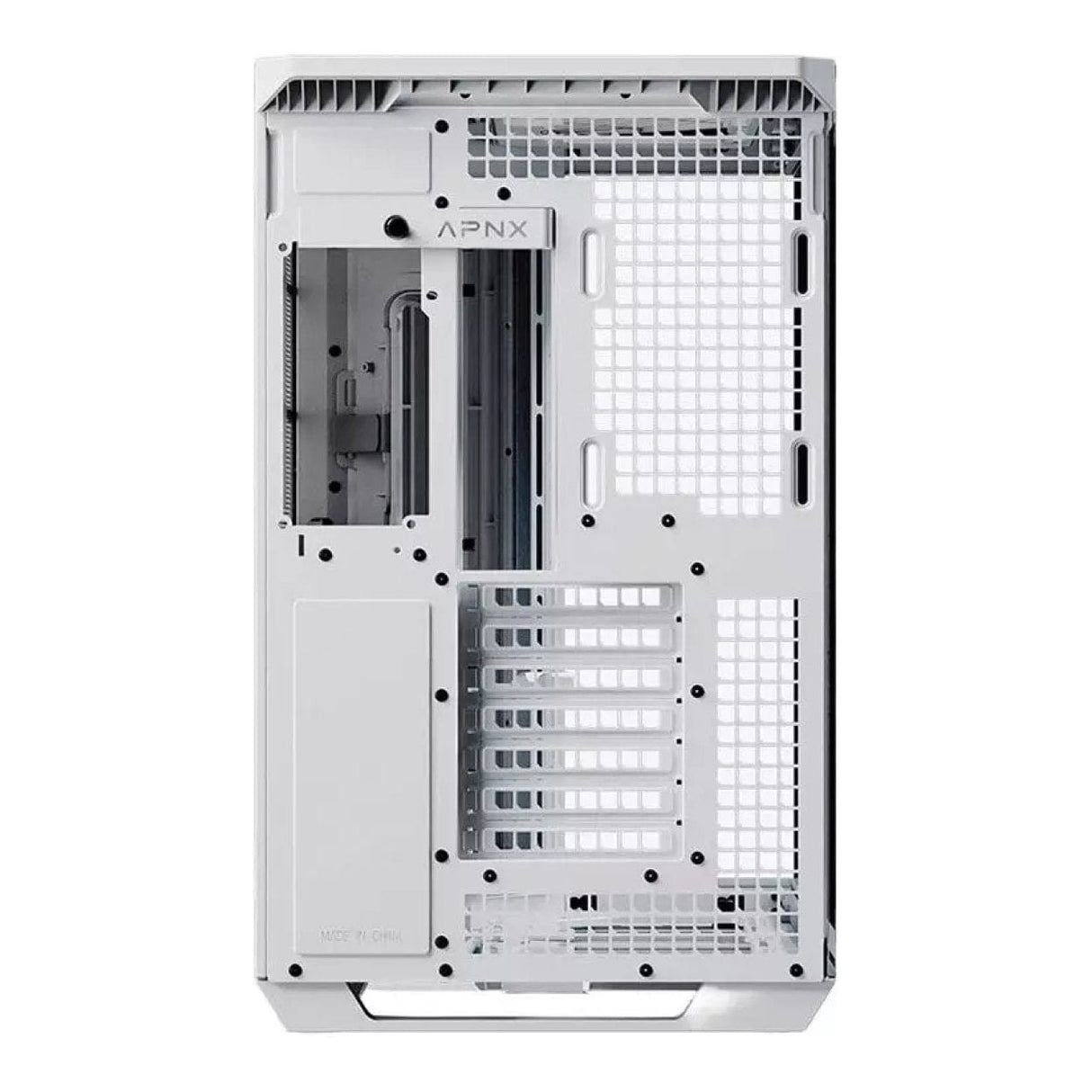 APNX V1 Dual-Chamber Mid-Tower ATX Gaming PC Case - White/Wood APCM-VI01103.21