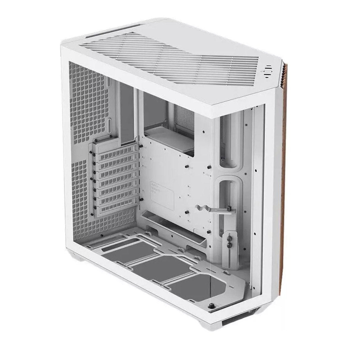 APNX V1 Dual-Chamber Mid-Tower ATX Gaming PC Case - White/Wood APCM-VI01103.21