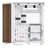 APNX V1 Dual-Chamber Mid-Tower ATX Gaming PC Case - White/Wood APCM-VI01103.21