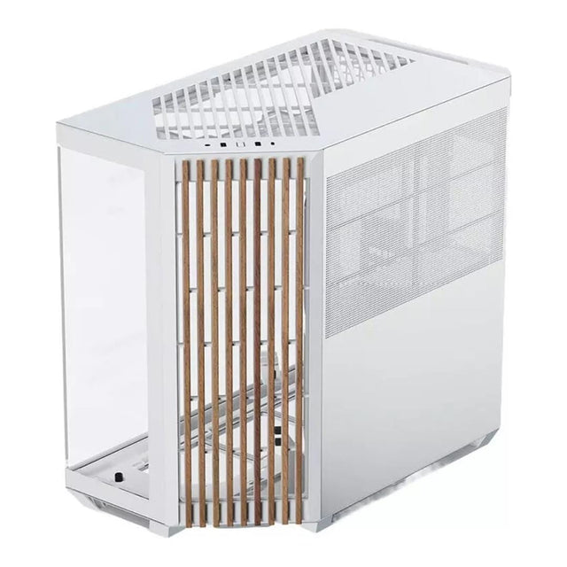 APNX V1 Dual-Chamber Mid-Tower ATX Gaming PC Case - White/Wood APCM-VI01103.21
