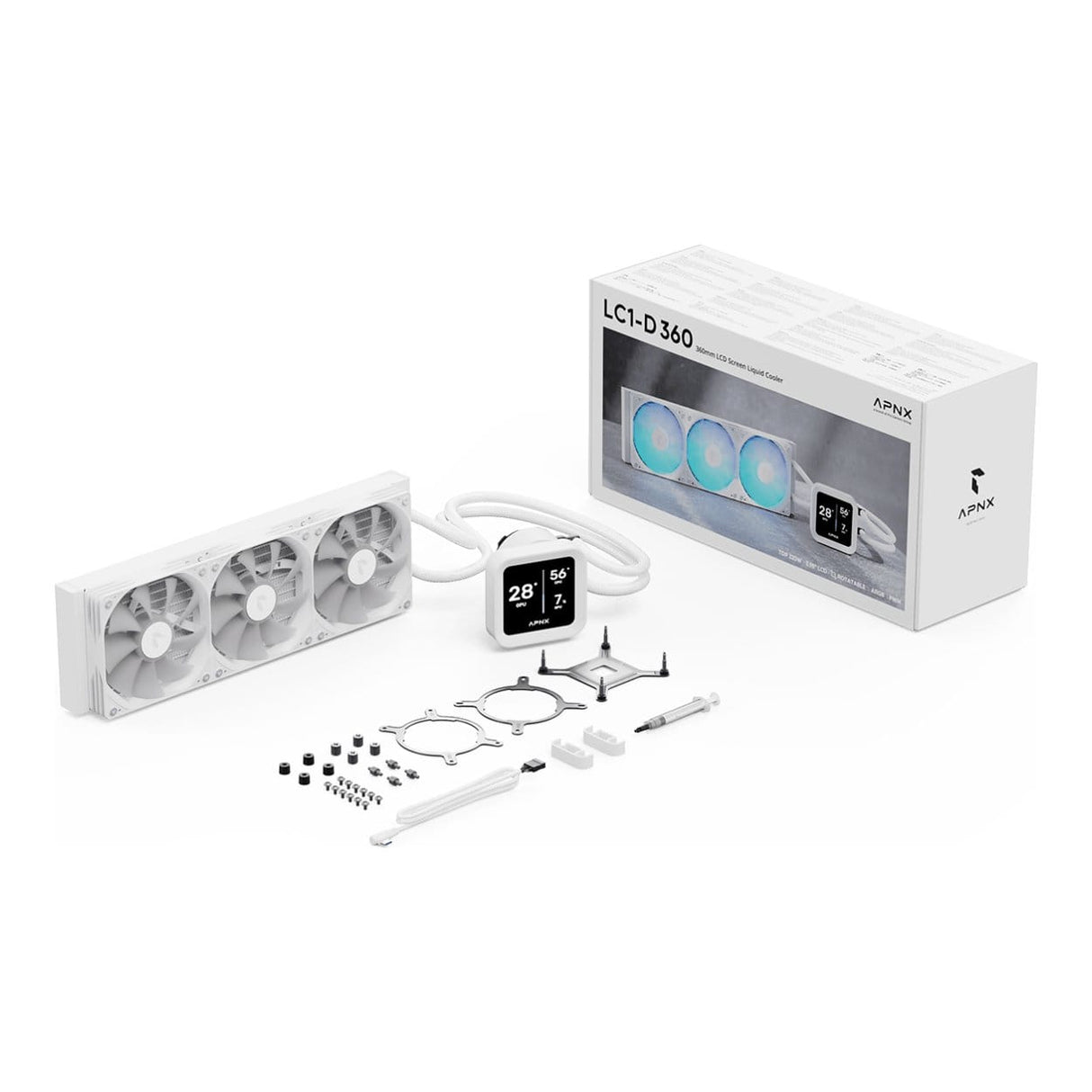 AeroCool APNX LC1-D 360 ARGB 360mm AiO Liquid Cooler White APLA-SV36117.21