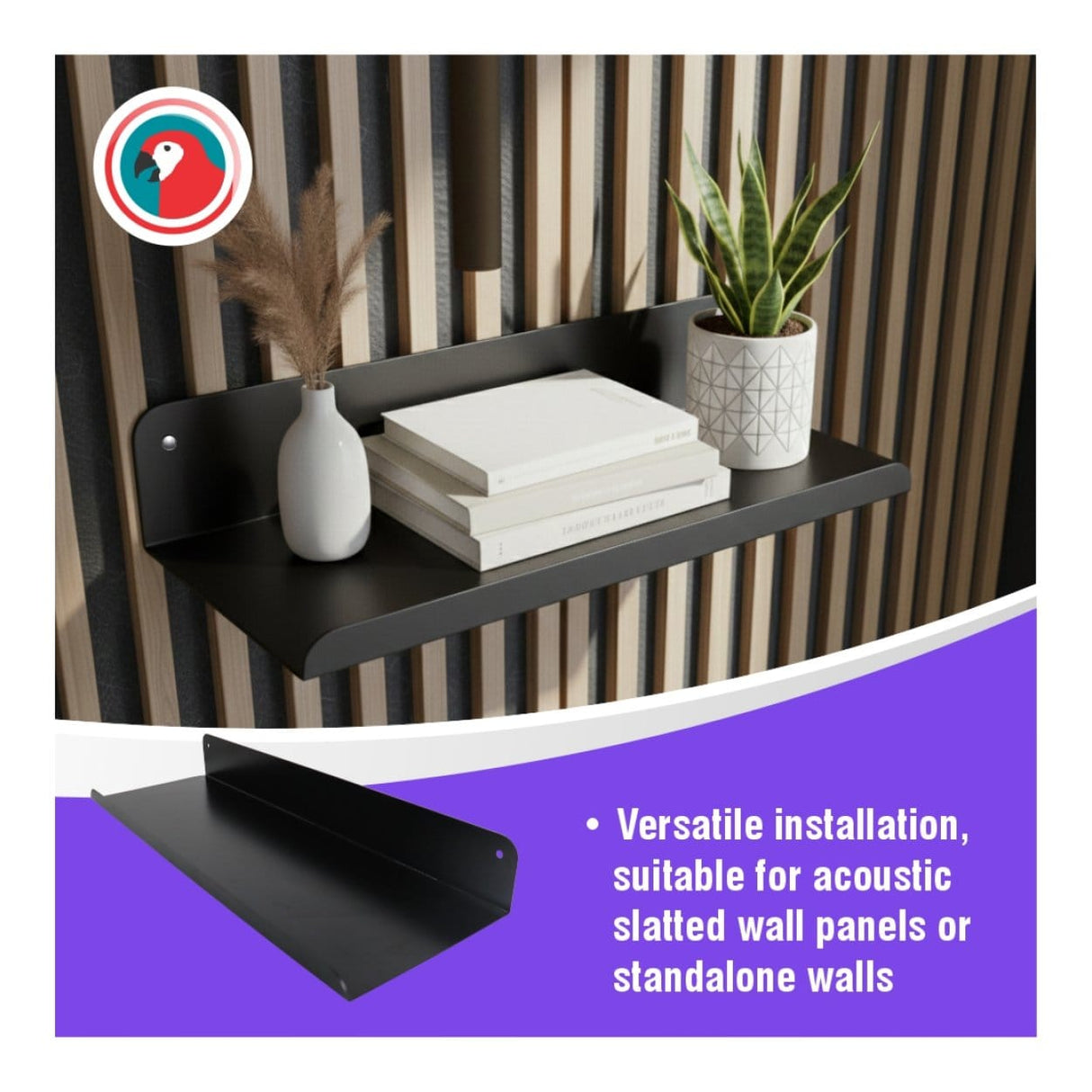 Parrot APS2590 Slatted Panel 900mm Steel Wall Shelf
