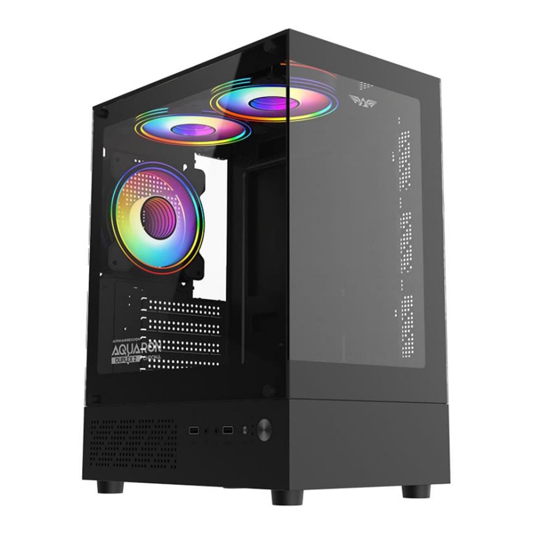 Armaggeddon Aquaron Duplex 2 Chroma Micro-ATX Gaming PC Case Black AQUARONDUPLEX2CBLK