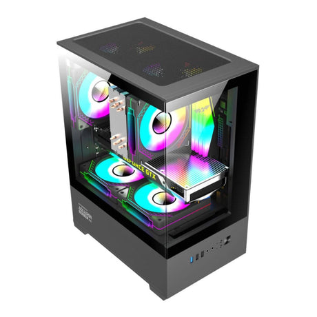 Armaggeddon Aquaron Duplex One RGB Micro-ATX Gaming PC Case Black AQUARONDUPLEXONEBLK