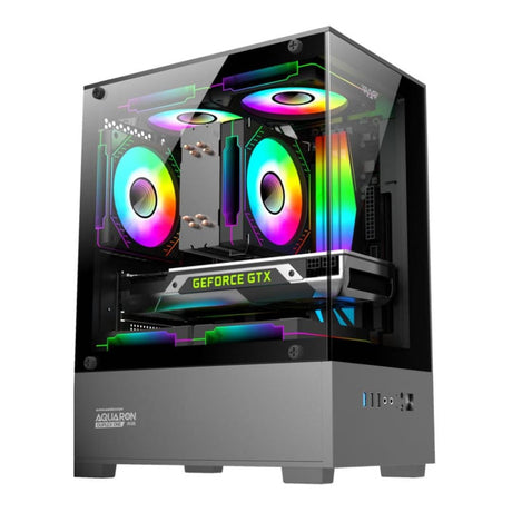 Armaggeddon Aquaron Duplex One RGB Micro-ATX Gaming PC Case Black AQUARONDUPLEXONEBLK