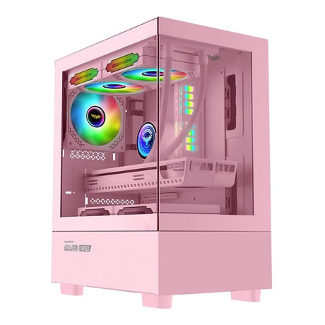 Armaggeddon Aquaron Duplex Micro-ATX Gaming PC Case Pink AquaronDUPLEXPNK