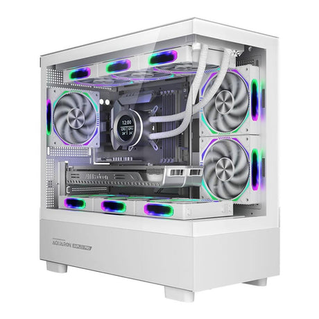 Armaggeddon Aquaron Duplex Pro Micro-ATX Gaming PC Case White AQUARONDUPLEXPROWHT