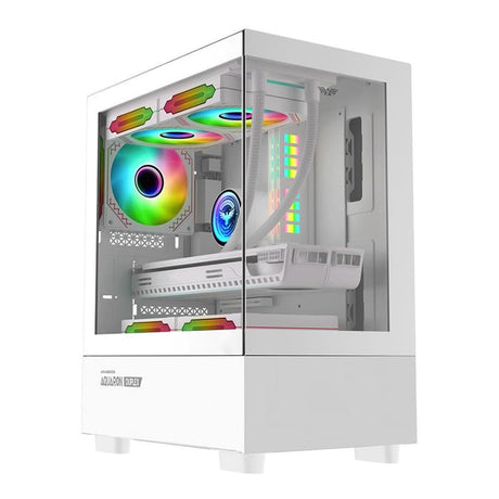 Armaggeddon Aquaron Duplex Micro-ATX Gaming PC Case White AquaronDUPLEXWHT