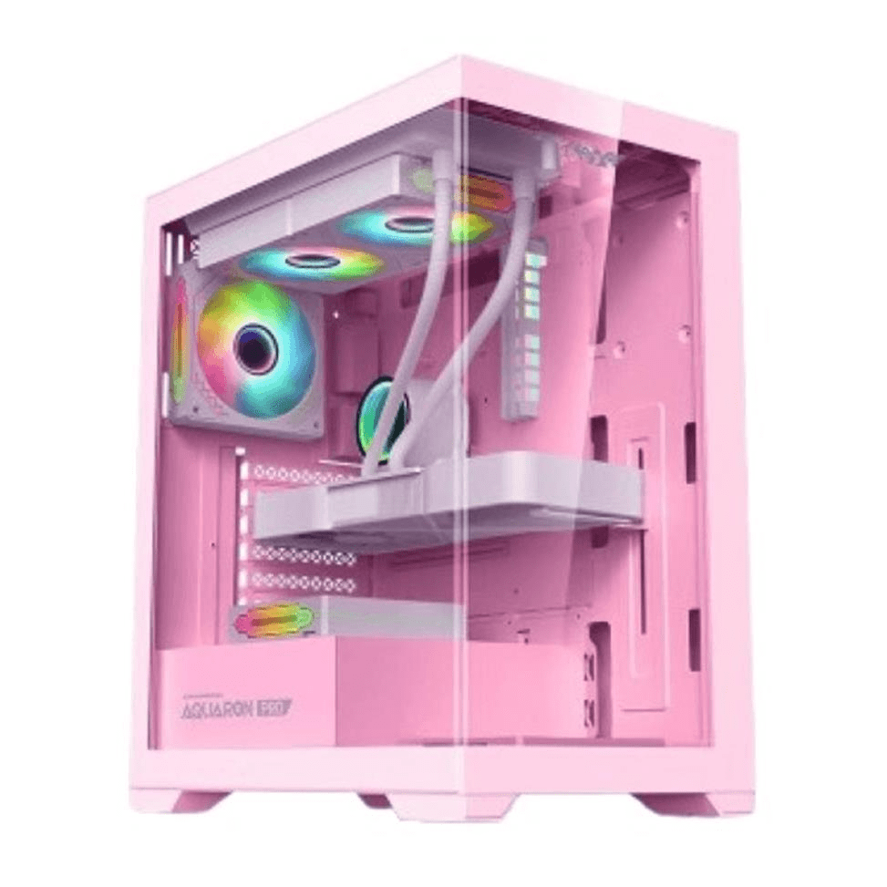Internal Components Pink Armaggeddon Aquaron Pro ATX Gaming PC Case Pink AQUARONPROPNK
