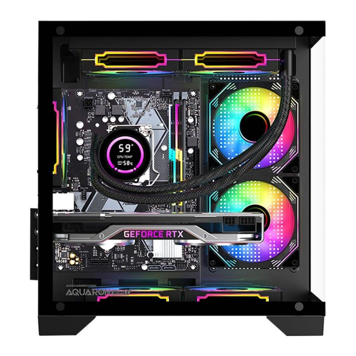 Armaggeddon Aquaron WiBO Micro-ATX Gaming Case Black AQUARONWIBOBLK