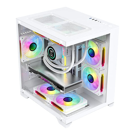 Armaggeddon Aquaron WiBO micro ATX Gaming PC Case - White AQUARONWIBOWHT