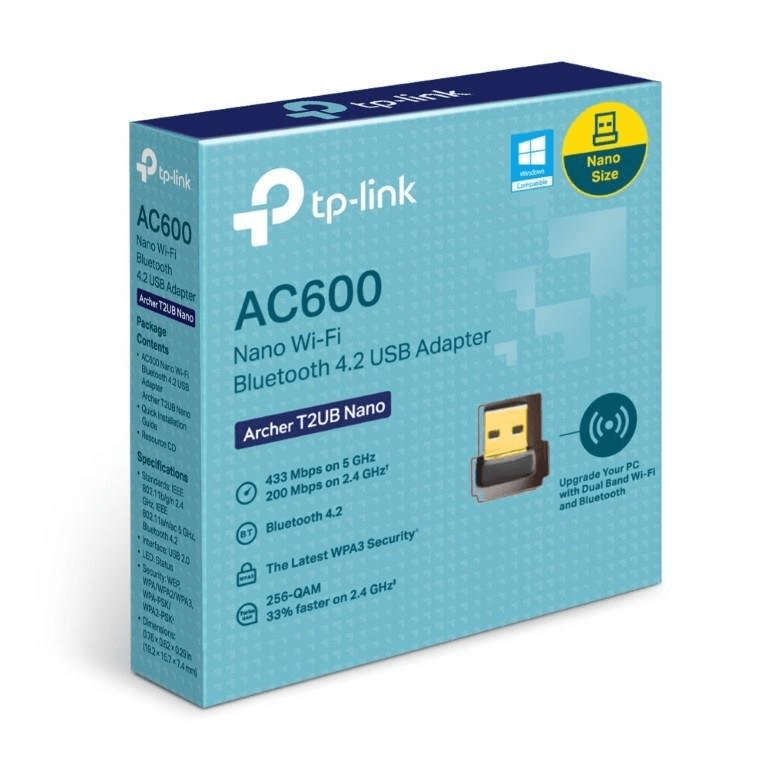 TP-Link Archer T2UB Nano AC600 Wi-Fi Bluetooth 4.2 USB Adapter