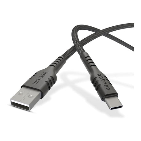 Astrum 2m UAC20B USB-A to USB-C 3A Braided Cable Black AUAC2020BB