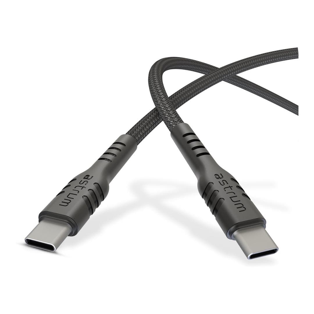 Astrum 1m UCC100B 100W USB-C Braided Charging Cable Black AUCC10010BB