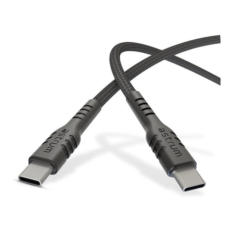 Astrum 1m UCC100B 100W USB-C Braided Charging Cable Black AUCC10010BB