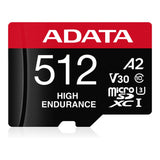 ADATA High Endurance 512GB UHS-I Class 10 MicroSDXC Memory Card AUSDX512GUI3V30SHA2-RA1