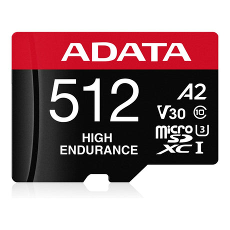 ADATA High Endurance 512GB UHS-I Class 10 MicroSDXC Memory Card AUSDX512GUI3V30SHA2-RA1