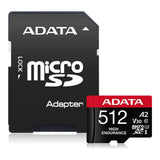 ADATA High Endurance 512GB UHS-I Class 10 MicroSDXC Memory Card AUSDX512GUI3V30SHA2-RA1