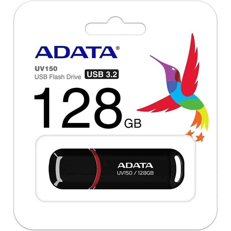 ADATA 128GB Type-A Portable USB Flash Drive Black AUV150-128G-RBK