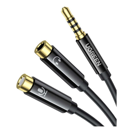 Ugreen AV141 3.5mm Headset Splitter Cable 20cm Black AV141-30620