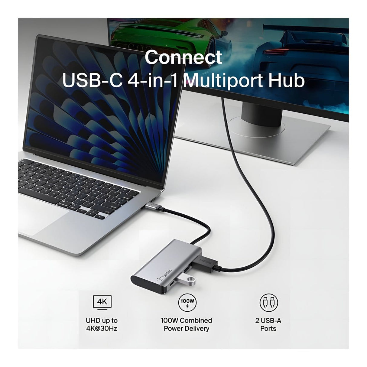 Belkin Connect USB-C 4-in-1 Multiport Adapter AVC006BTSGY