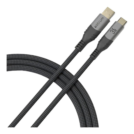 Astrum VMAC20 1.2m USB-A to USB-C Braided Cable Grey AVMAC2012G