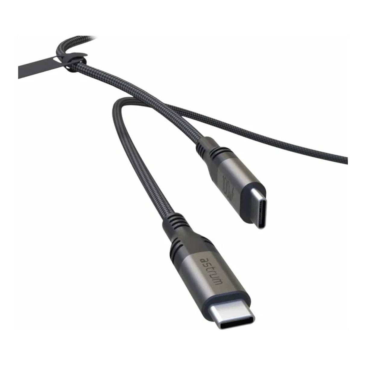 Astrum VMCC100 2m Braided 100W USB-C Male to Male Cable Black AVMCC10020D