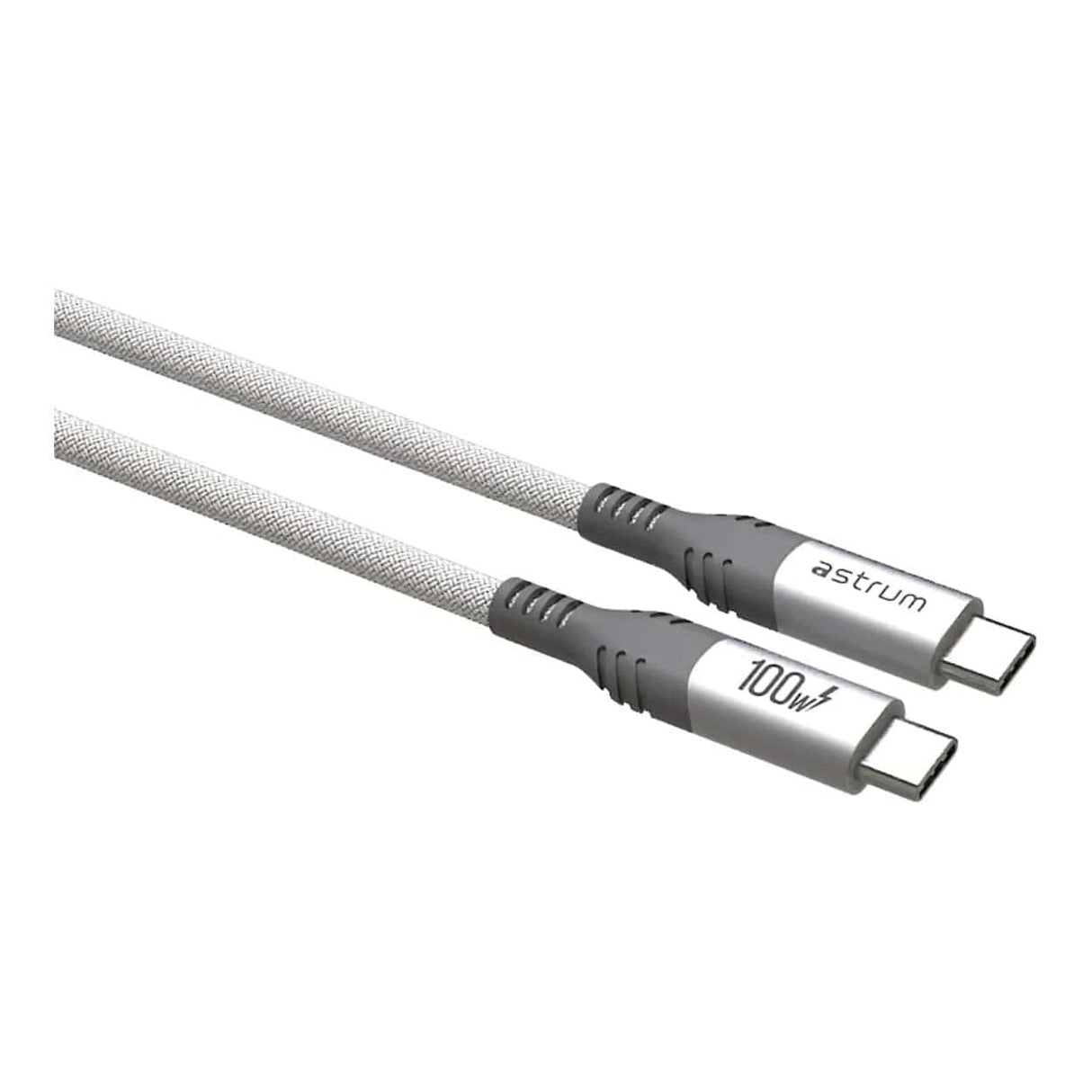 Astrum VMCC100 2m Braided 100W USB-C Male to Male Cable White AVMCC10020W