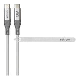 Astrum VMCC100 2m Braided 100W USB-C Male to Male Cable White AVMCC10020W