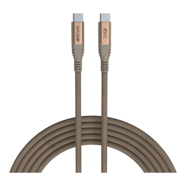 Astrum VMCC240 2m Braided 240W USB-C Male to Male Cable Gold AVMCC24020G